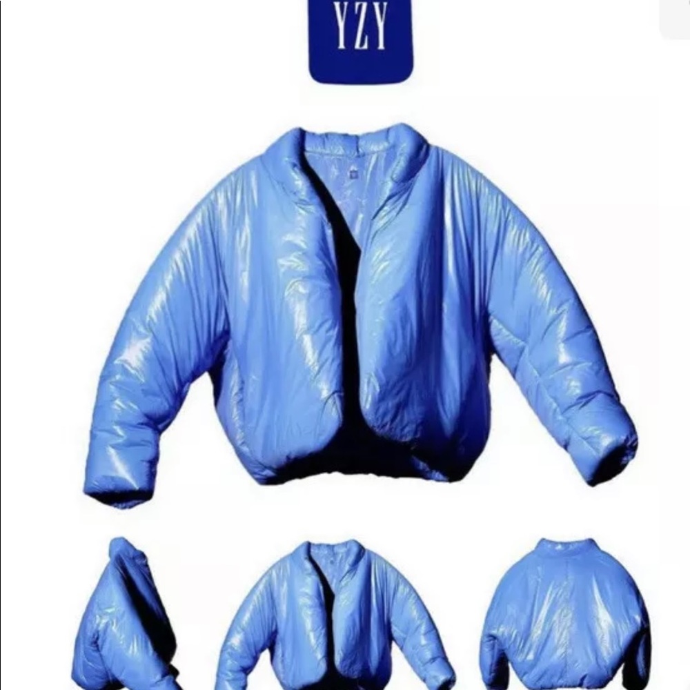 NEW YEEZY X GAP ROUND Cropped Jacket Blue Puffer Fall 2021 Kanye West Size L